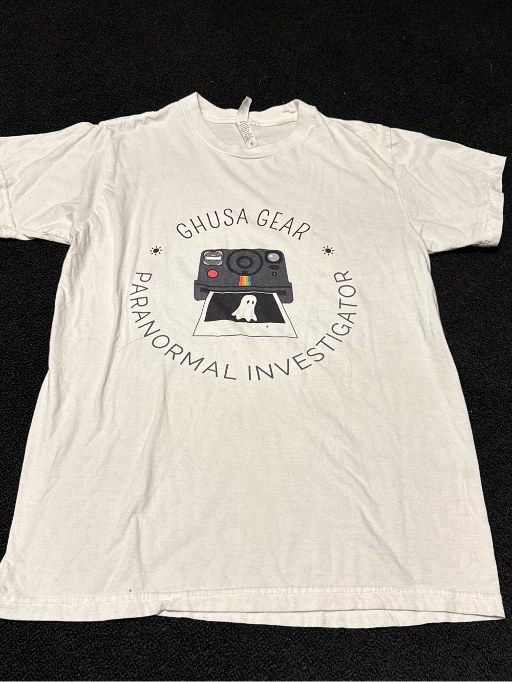 GHUSA GEAR Paranormal Investigator White Graphic Tee